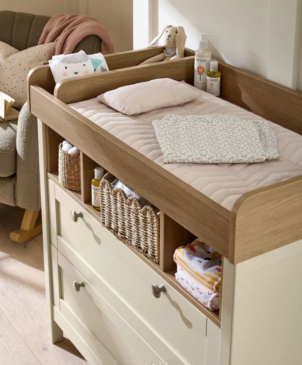 Harwell Nursery Bundle with Lua Bedside Crib (6 Piece) – Cashmere