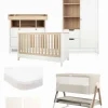 Harwell Nursery Bundle with Lua Bedside Crib (6 Piece) – White