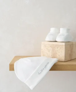Hello World Hat & Booties - White