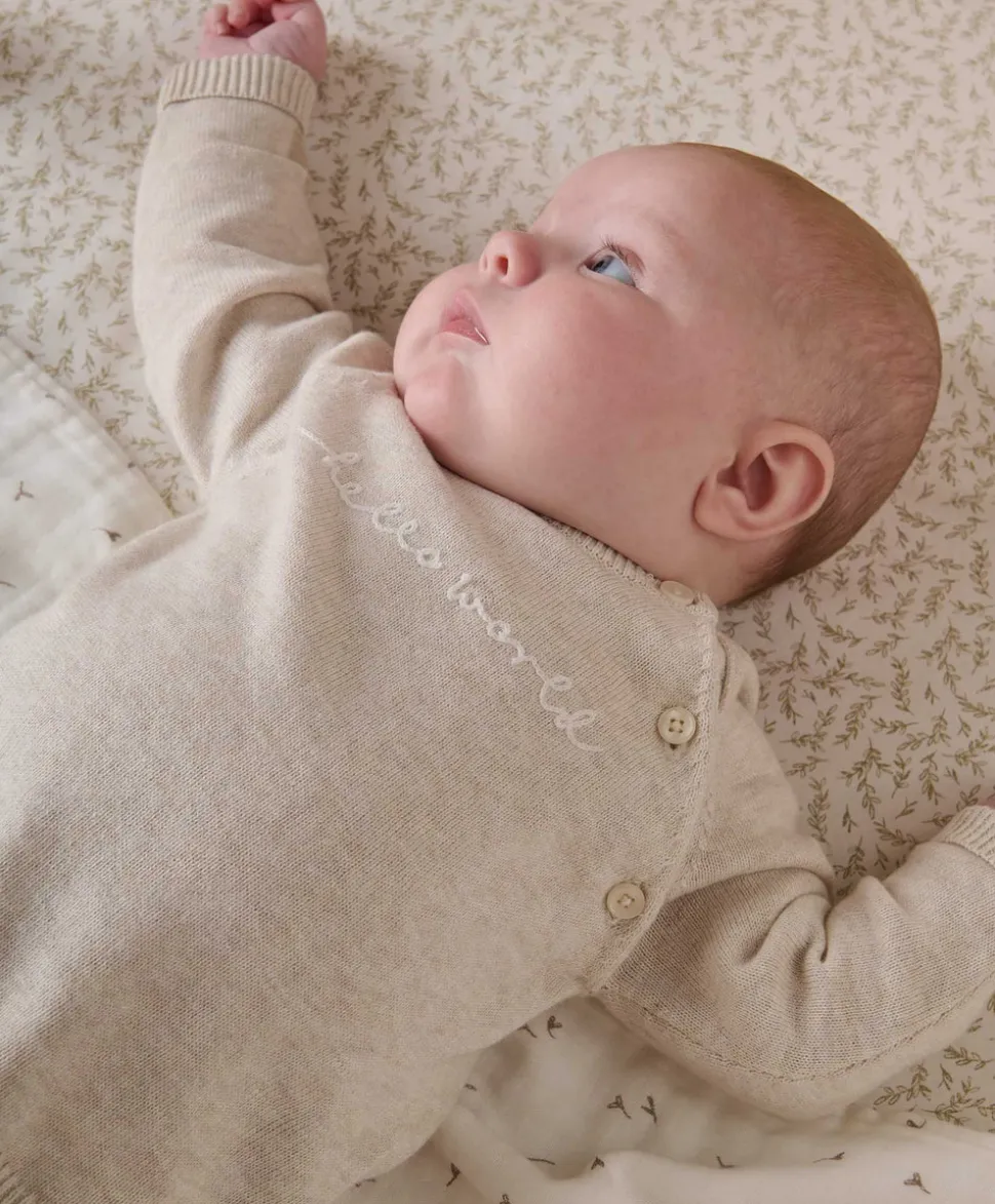 Hello World Knit Set (2 Piece) - Beige