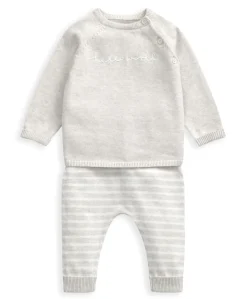 Hello World Knit Set (2 Piece) - Beige