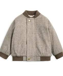 Herringbone Bomber Jacket - Oatmeal