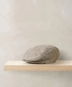 Herringbone Flat Cap - Oatmeal