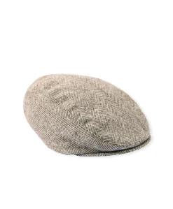 Herringbone Flat Cap - Oatmeal