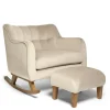 Hilston Cuddle Chair & Footstool Set - Latte Velvet