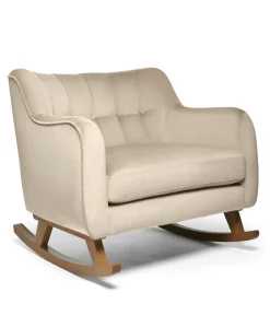 Hilston Cuddle Chair & Footstool Set - Latte Velvet