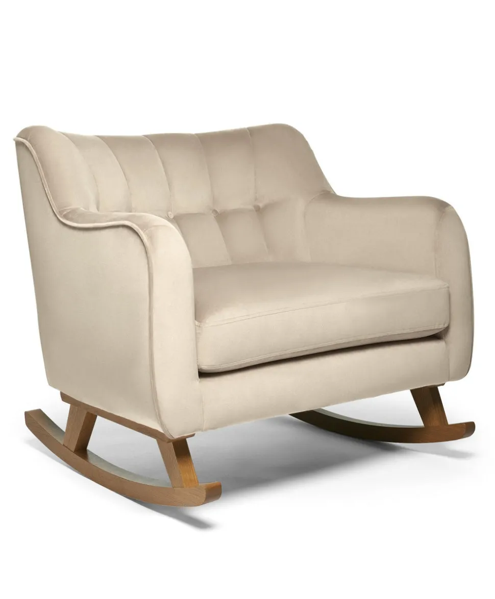 Hilston Cuddle Chair & Footstool Set - Latte Velvet