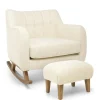 Hilston Cuddle Chair & Footstool Set - Sandstone Textured Weave