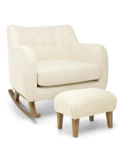Hilston Cuddle Chair & Footstool Set - Sandstone Textured Weave