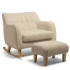 Hilston Cuddle Chair & Footstool Set - Oatmeal Boucle