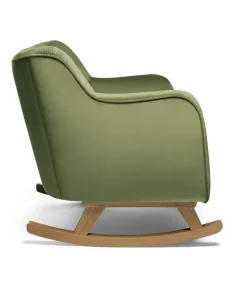 Hilston Cuddle Chair & Footstool Set - Olive Velvet