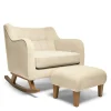 Hilston Cuddle Chair & Footstool Set - Camel Woven