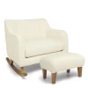 Hilston Cuddle Chair & Footstool Set - Oyster Chenille Boucle