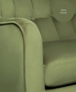 Hilston Cuddle Chair - Olive Velvet