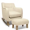Hilston Nursing Chair & Footsool Set – Camel Woven
