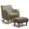 Hilston Nursing Chair & Footstool Set - Mink Boucle