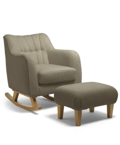 Hilston Nursing Chair & Footstool Set - Mink Boucle