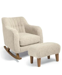 Hilston Nursing Chair & Footstool Set - Biscuit Teddy