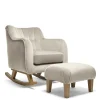 Hilston Nursing Chair & Footsool Set - Stone Velvet
