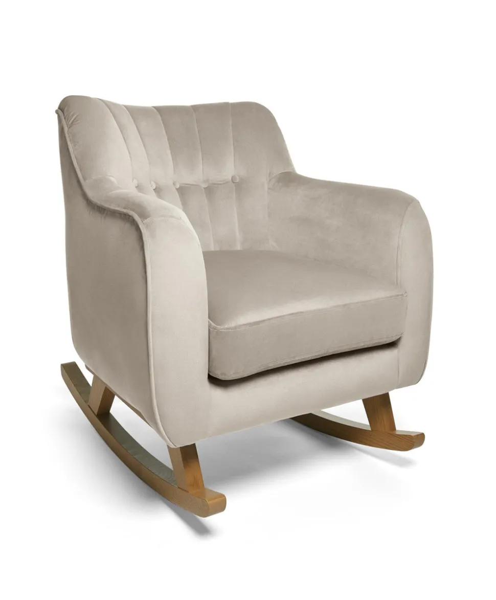 Hilston Nursing Chair & Footsool Set - Stone Velvet