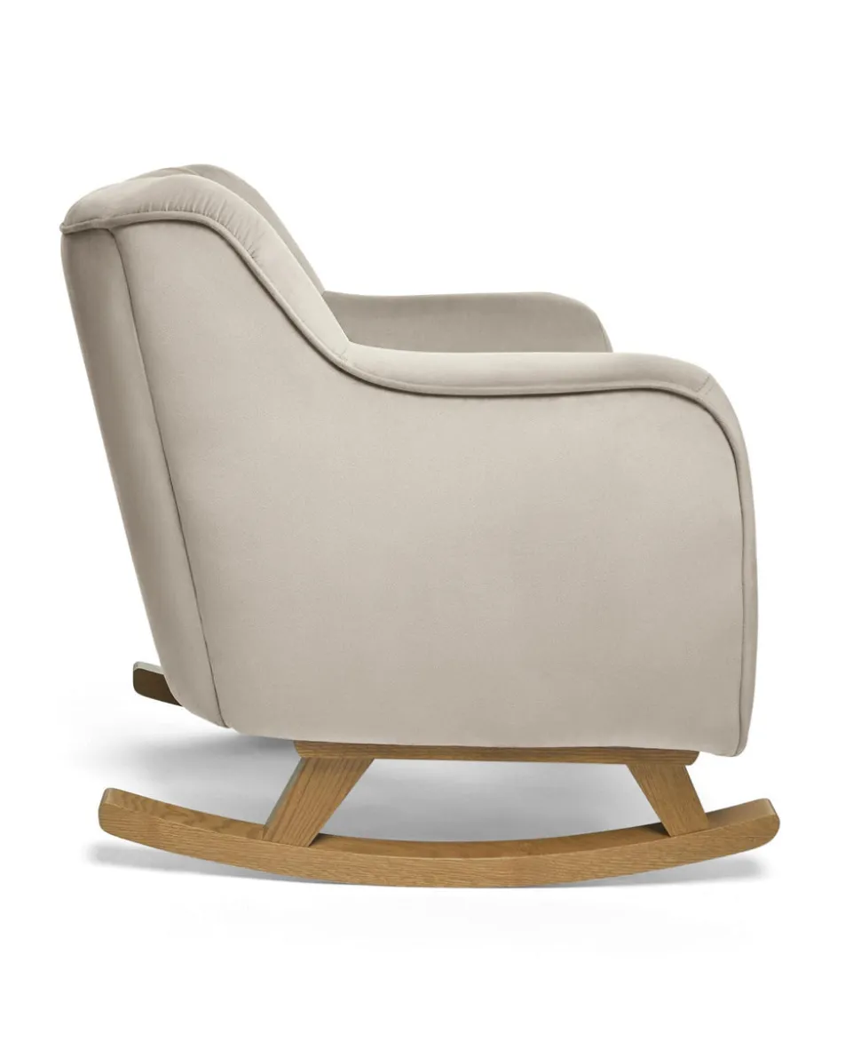 Hilston Nursing Chair & Footsool Set - Stone Velvet