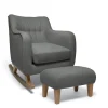 Hilston Nursing Chair & Footsool Set - Grey Woven