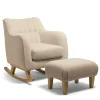 Hilston Nursing Chair & Footsool Set - Oatmeal Boucle