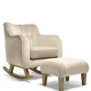 Hilston Nursing Chair & Footsool Set - Latte Velvet