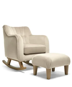Hilston Nursing Chair & Footsool Set - Latte Velvet