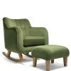 Hilston Nursing Chair & Footsool Set - Olive Velvet