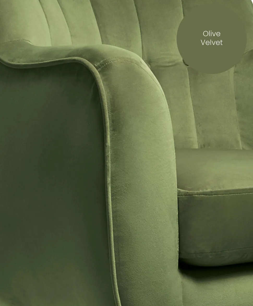 Hilston Nursing Chair - Olive Velvet