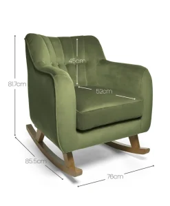 Hilston Nursing Chair - Olive Velvet