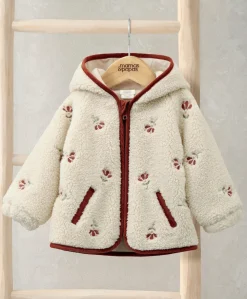 Hooded Borg Jacket - Cream