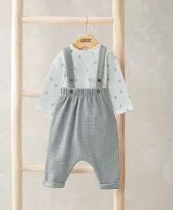 Hot Air Balloon Print Bodysuit & Dungaree Set