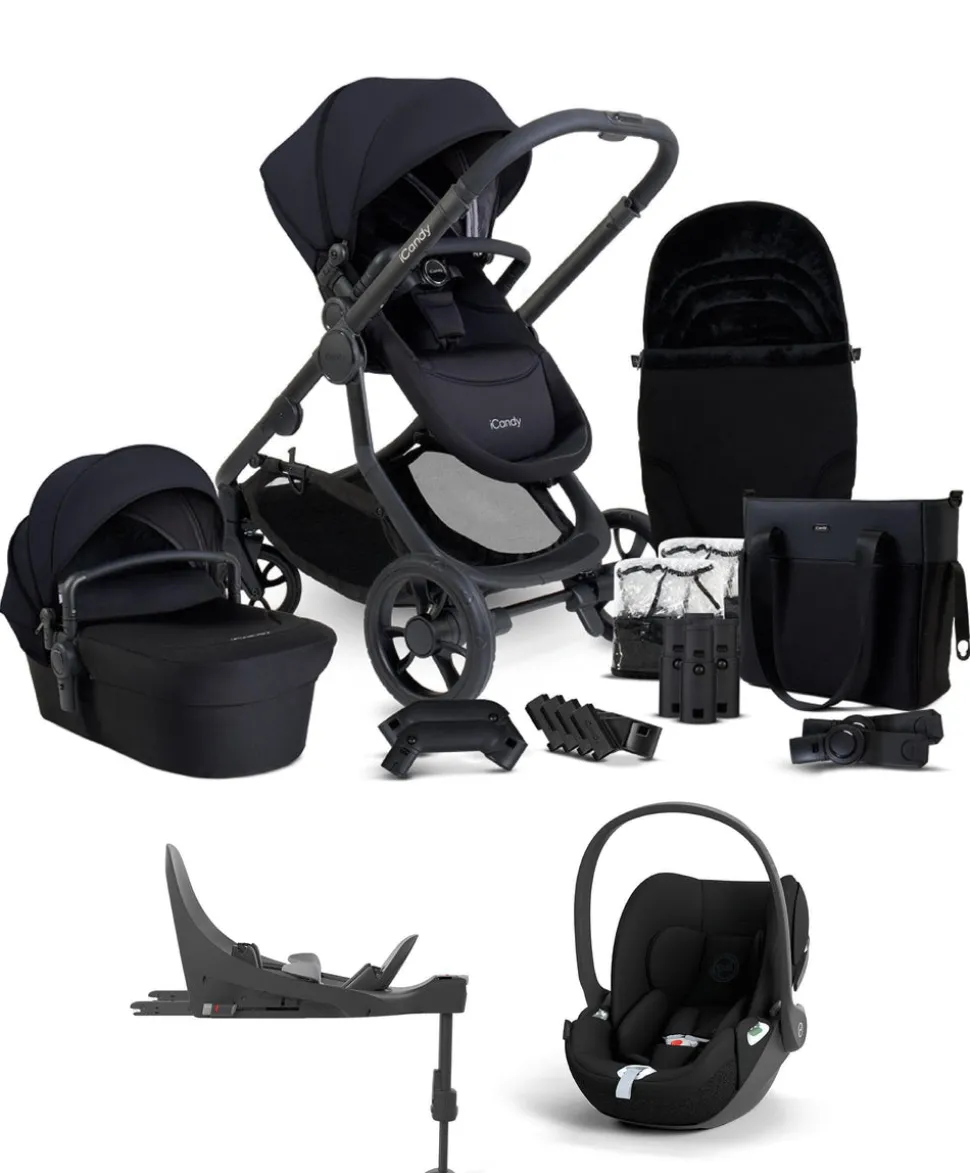 iCandy Orange4 Pushchair Bundle with Cloud T Car Seat & Base - Black