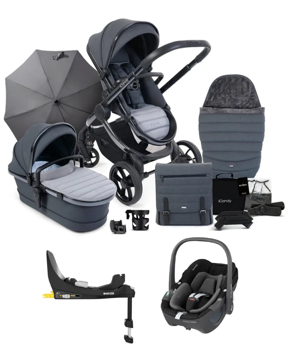 iCandy Peach 7 Complete Pushchair Bundle with Maxi-Cosi Pebble 360 Car Seat & Base - Truffle