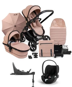 iCandy Peach 7 Complete Pushchair Bundle with Cybex Cloud T Car Seat & Base - Cookie