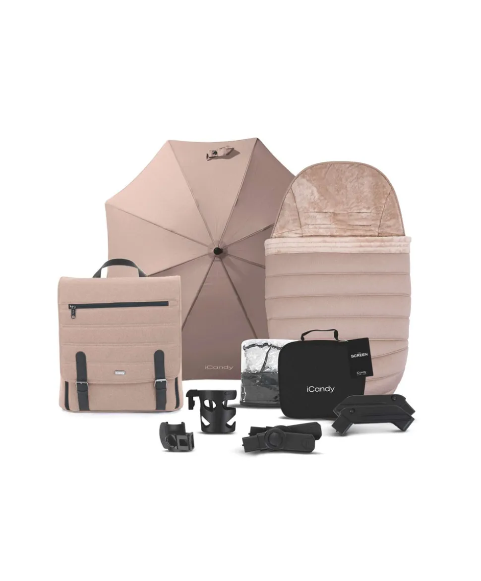 iCandy Peach 7 Complete Pushchair Bundle with Cybex Cloud T Car Seat & Base - Cookie
