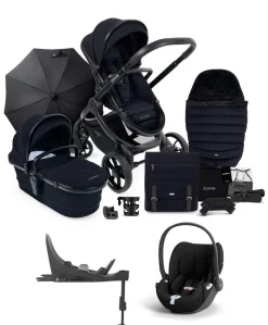 iCandy Peach 7 Complete Pushchair Bundle with Cloud T Car Seat & Base - Black