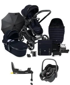 iCandy Peach 7 Complete Pushchair Bundle with Maxi-Cosi Pebble 360 & Base - Black