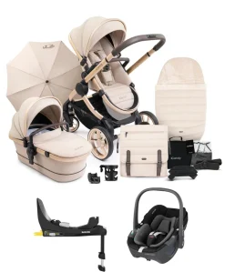 iCandy Peach 7 Complete Pushchair Bundle with Maxi-Cosi Pebble 360 Car Seat - Biscotti
