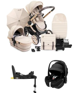 iCandy Peach 7 Complete Pushchair Bundle with Maxi-Cosi Pebble 360 Pro2 Car Seat - Biscotti