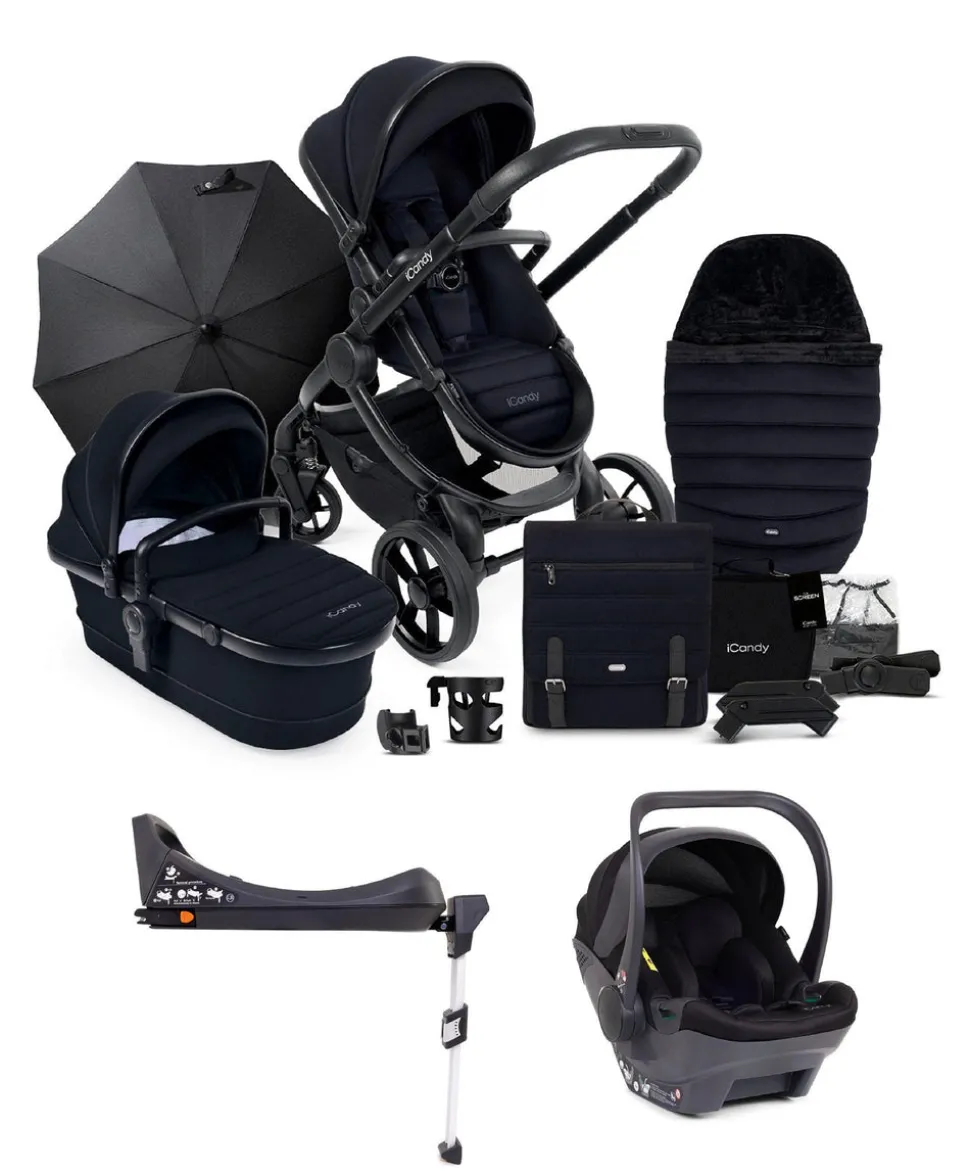 iCandy Peach 7 Complete Pushchair Bundle with Cocoon Car Seat - Black