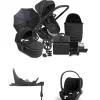 iCandy Peach 7 STUDIO Complete Bundle and Cybex Cloud T i-Size Rotating Car Seat & Base - Black