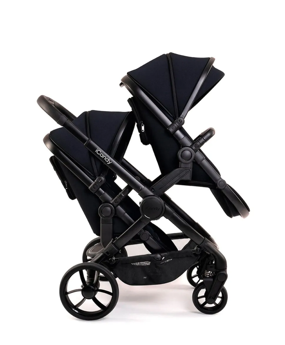 iCandy Peach 7 Twin Pushchair Bundle - Black
