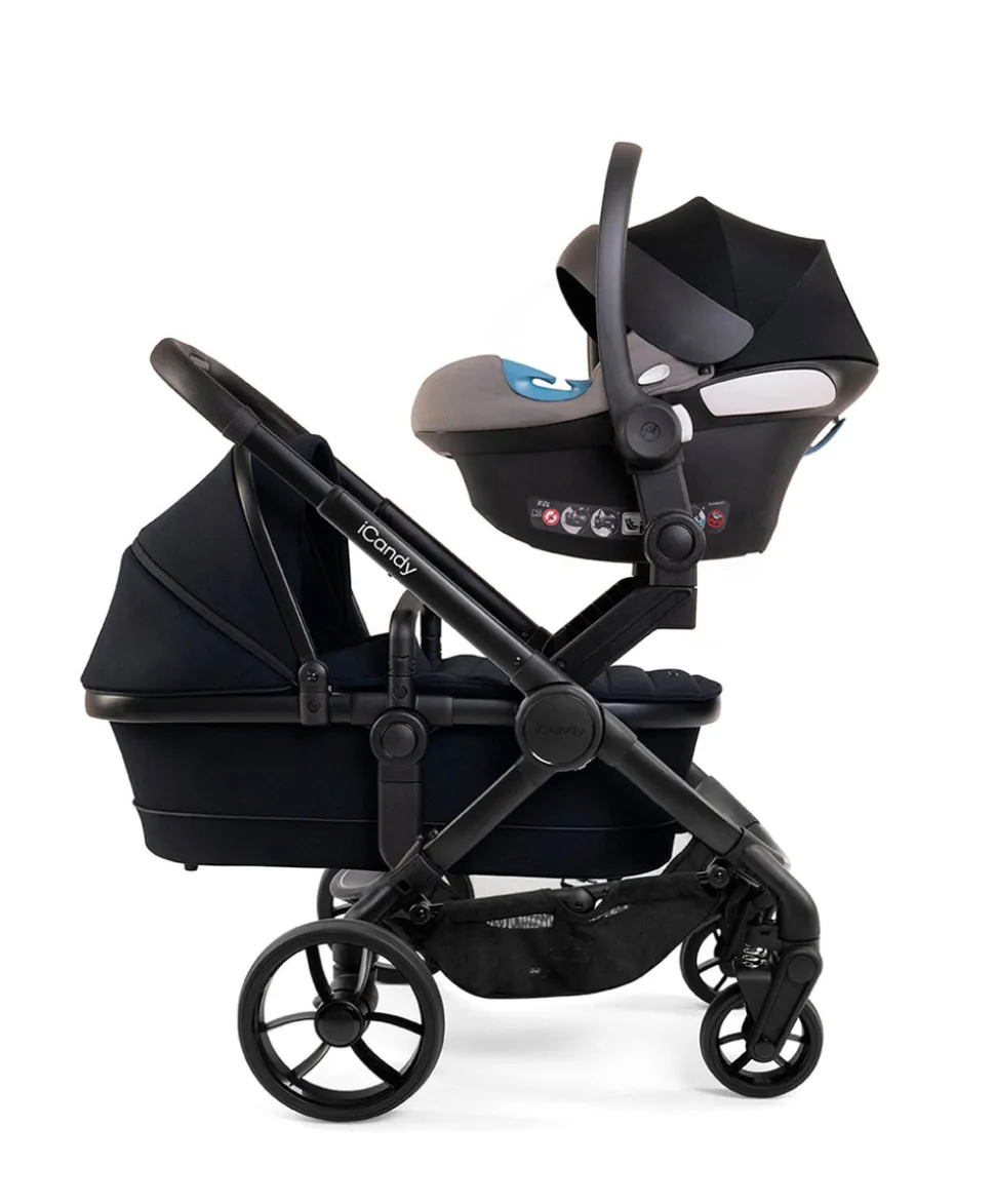 iCandy Peach 7 Twin Pushchair Bundle - Black