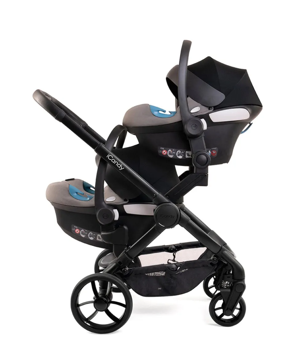 iCandy Peach 7 Twin Pushchair Bundle - Black