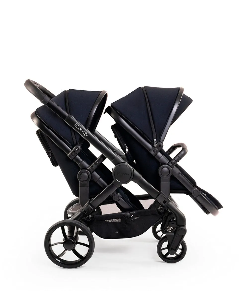 iCandy Peach 7 Twin Pushchair Bundle - Black