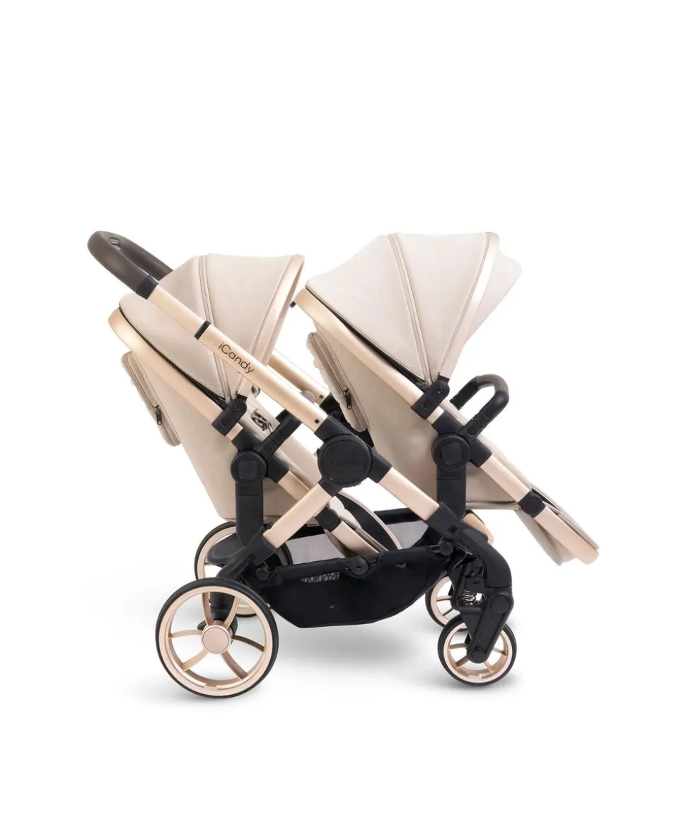 iCandy Peach 7 Twin Pushchair Bundle - Biscotti