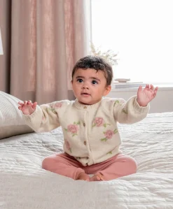 Jacquard Knit Cardigan & Leggings Set (2 Pieces) - Pink